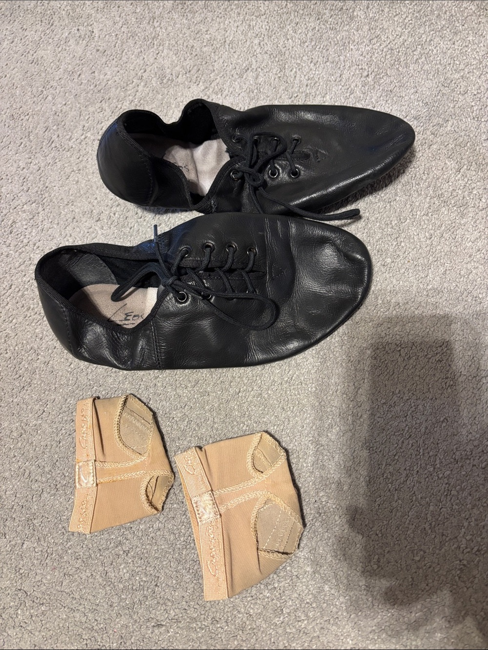 Black Lace-Up Jazz Dance Shoes for Women